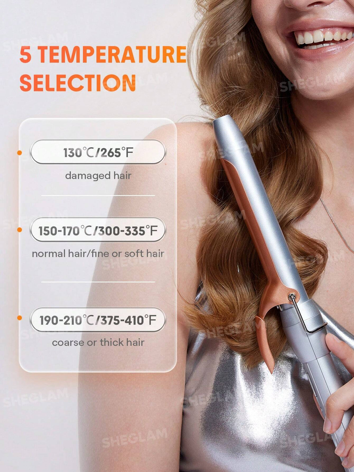 SHEGLAM HAIR Fer à boucler It-Curl, 32 mm, fer à boucler en céramique, écran LED