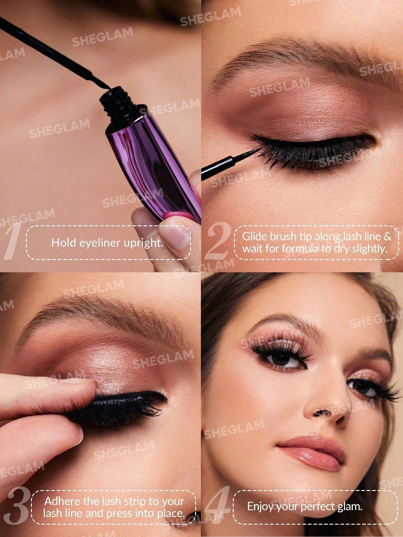 SHEGLAM All Eyes On You Colle à Cils Noire 2 En 1