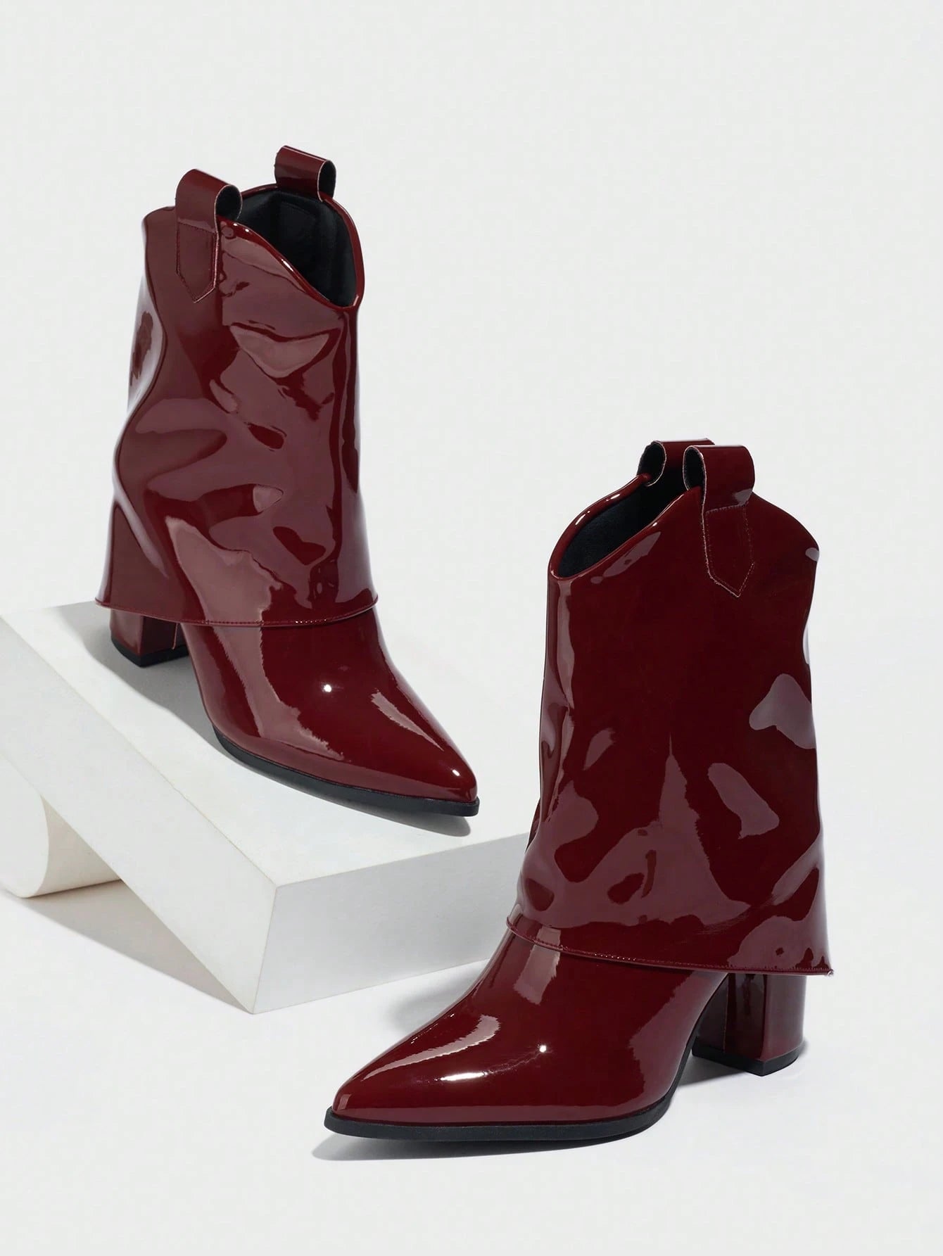 Daringsoles Bottines classiques pour femmes, bottines à talon épais à bout pointu