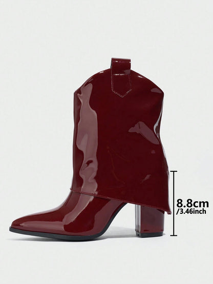 Daringsoles Bottines classiques pour femmes, bottines à talon épais à bout pointu