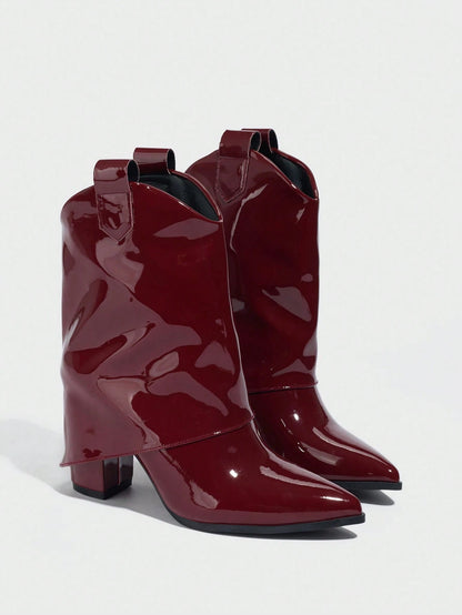 Daringsoles Bottines classiques pour femmes, bottines à talon épais à bout pointu
