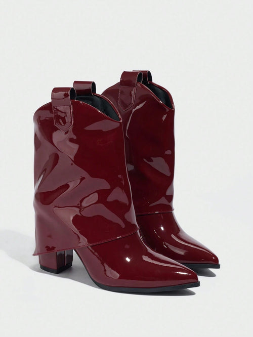 Daringsoles Bottines classiques pour femmes, bottines à talon épais à bout pointu