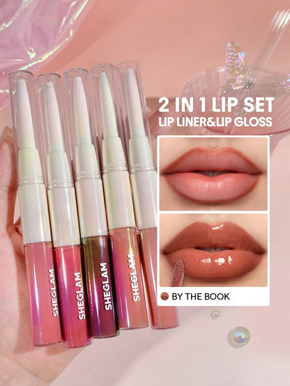 SHEGLAM Crayon Contour Et Gloss Lip Rules-Rouge à LèVres Liquide Hydratant 2 En 1