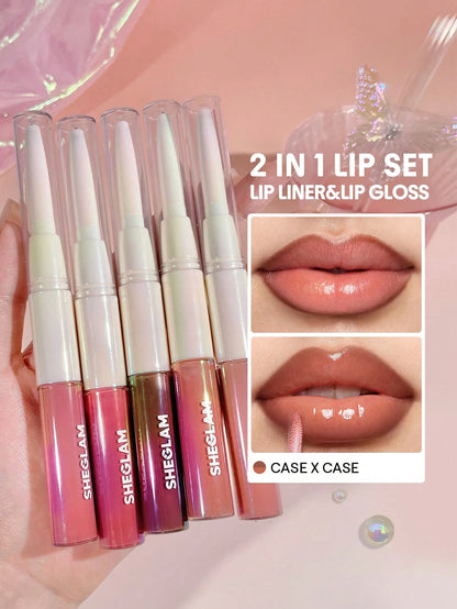 SHEGLAM Crayon Contour Et Gloss Lip Rules-Rouge à LèVres Liquide Hydratant 2 En 1