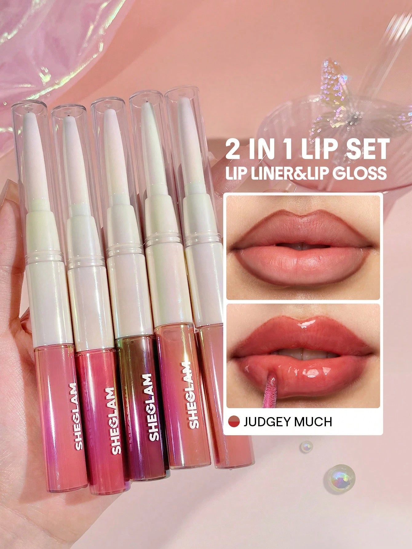 SHEGLAM Crayon Contour Et Gloss Lip Rules-Rouge à LèVres Liquide Hydratant 2 En 1