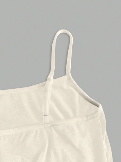 SHEIN EZwear Débardeur beige minimaliste décontracté, ajusté pour femmes, convient pour l'été