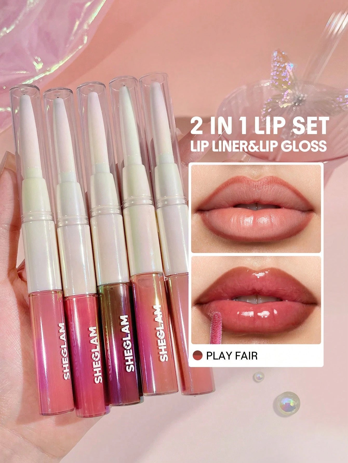 SHEGLAM Crayon Contour Et Gloss Lip Rules-Rouge à LèVres Liquide Hydratant 2 En 1