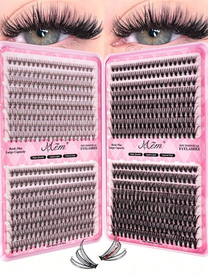 640 piezas de pestañas postizas naturales suaves de 8-16 mm y 0.07 mm