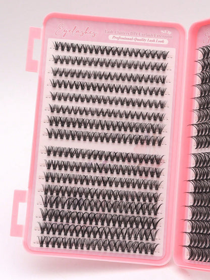 640 pièces Extensions de cils individuelles, Frisure D 30D 8-16mm
