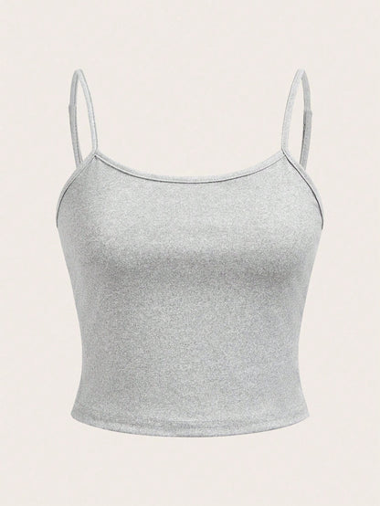 SHEIN EZwear Débardeur décontracté et sexy à fleurs grises pour femmes, adapté pour l'été