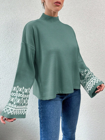 SHEIN Cottnline Pull décontracté minimaliste pour femmes avec col montant