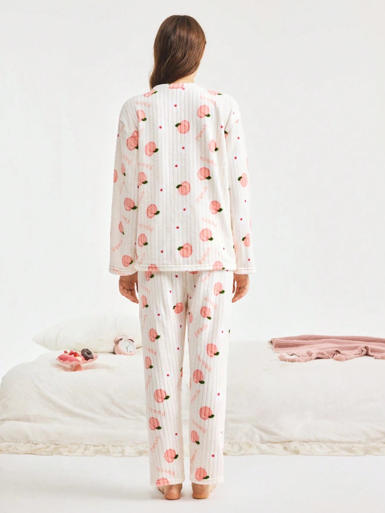 Bonmuse 2 pièces Ensemble de pyjama en polaire de corail d'hiver