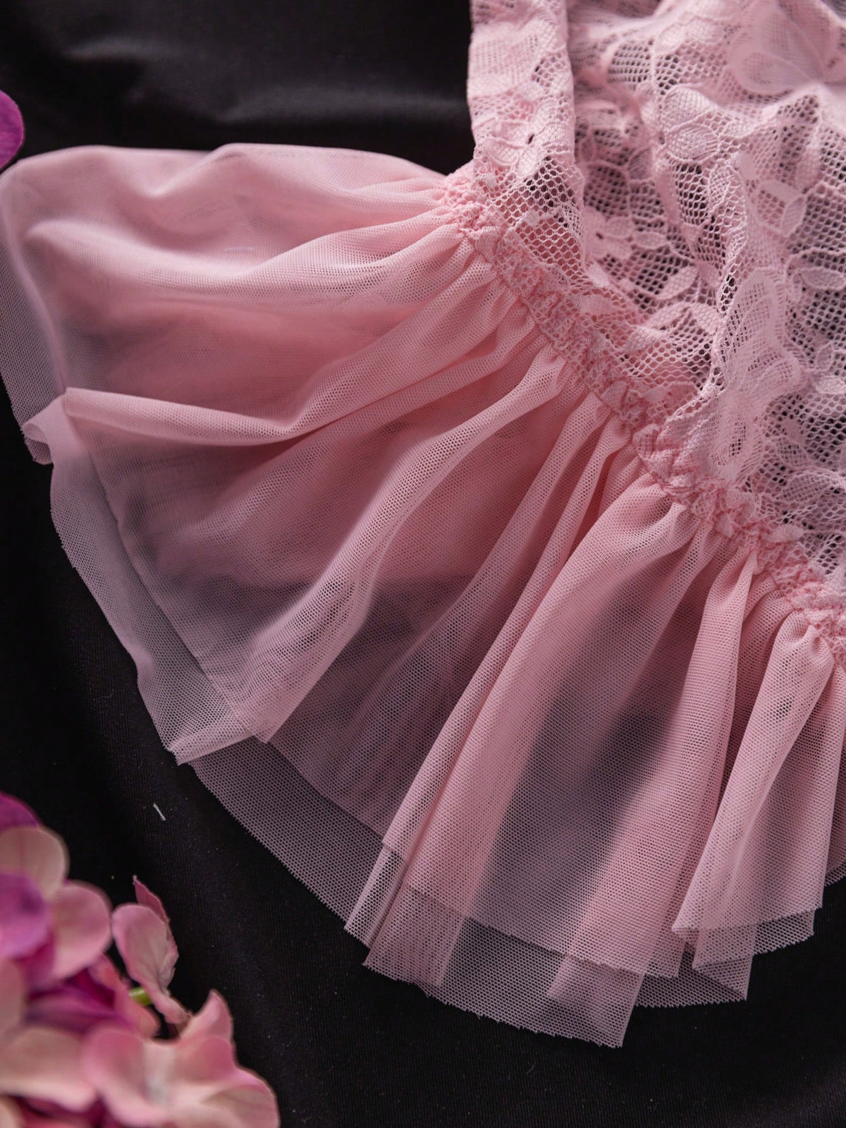 Seduluxe Body papillon en dentelle et tulle avec volants, maintien par armatures, sexy et transparent pour femmes
