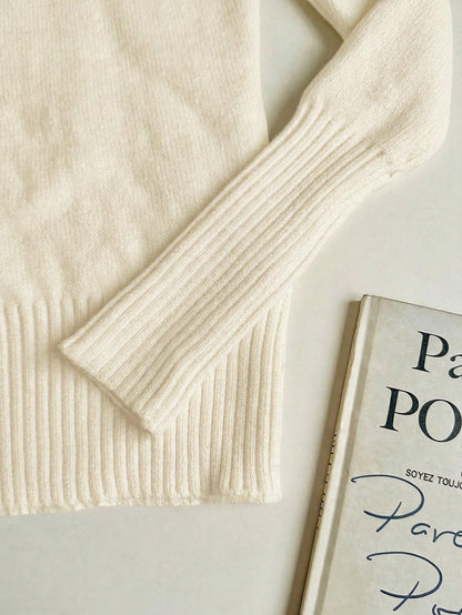 Franclia Pull en tricot à col roulé épais en velours style européen