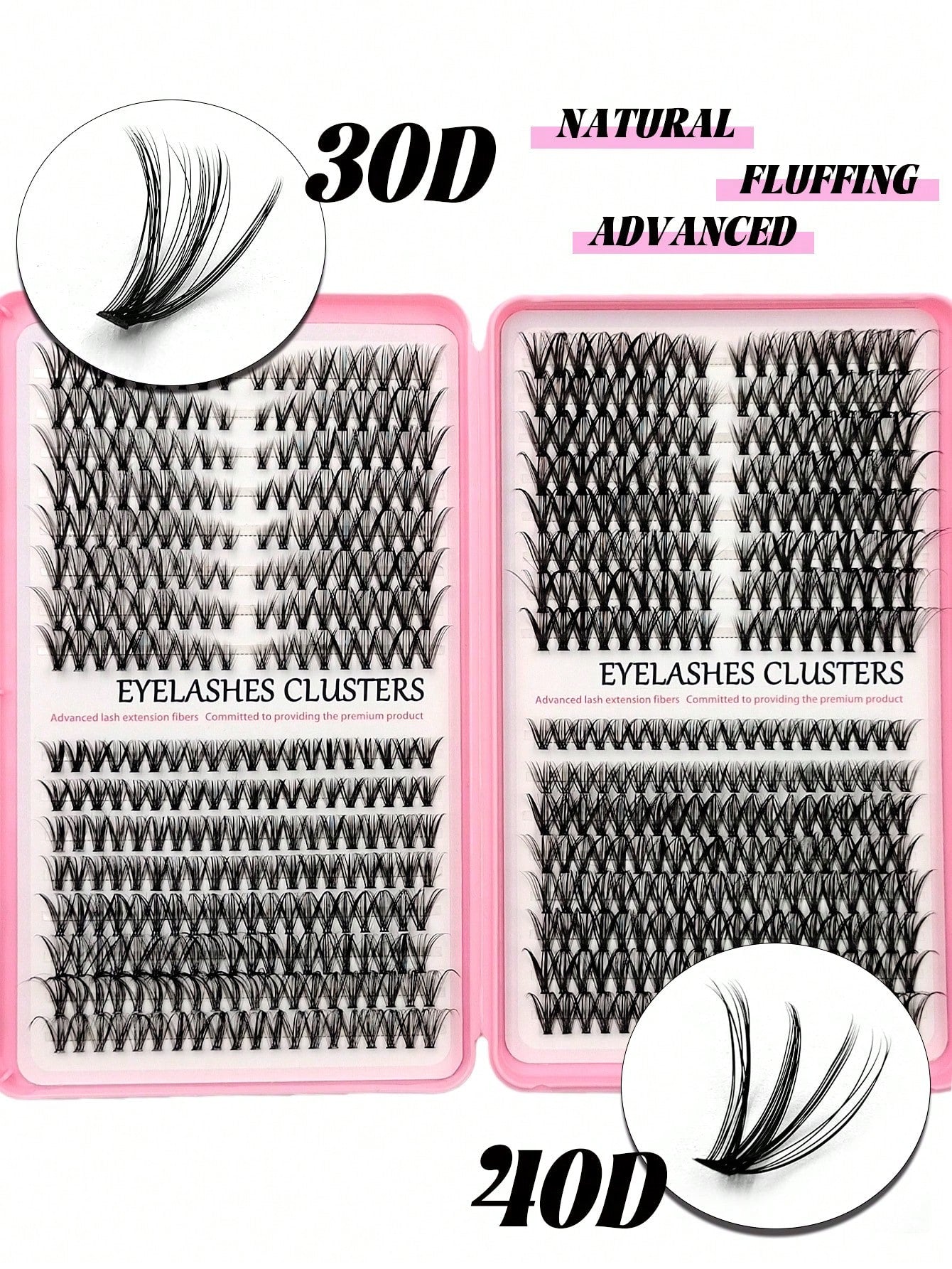 Sibeuna 608PCS Juego de Pestañas Postizas 30D+40D Rizo D Natural