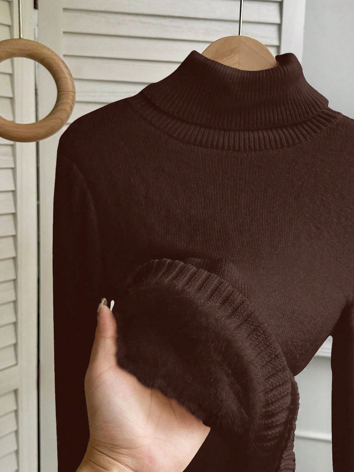 Franclia Pull tricoté à col montant épais sans couture
