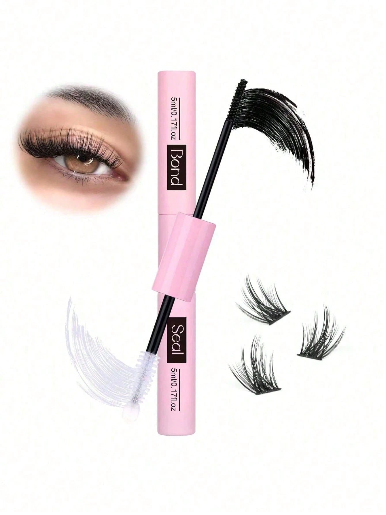 620 pièces Faux cils en grappe simple D Curl, kit d'extension de cils DIY, longueur mixte 8-16mm, comprend colle