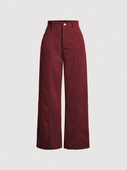 SHEIN MOD Pantalon droit de couleur unie décontracté pour femmes, automne
