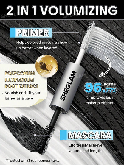 SHEGLAM All-In-One Prebase y Máscara Tubular Voluminizadora-Tubing Black pestañas