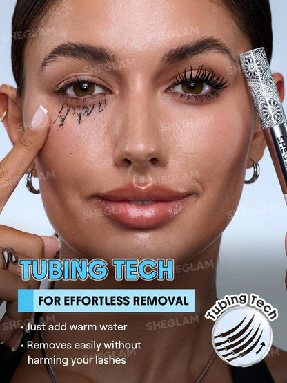 SHEGLAM All-In-One Prebase y Máscara Tubular Voluminizadora-Tubing Black pestañas