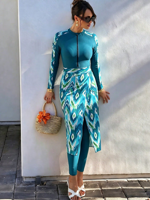 Swim Shayni Conjunto de traje de baño con malla