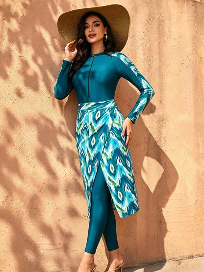 Swim Shayni Conjunto de traje de baño con malla