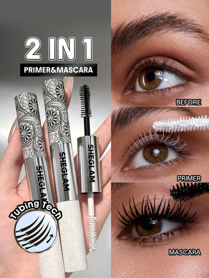 SHEGLAM All-In-One Prebase y Máscara Tubular Voluminizadora-Tubing Black pestañas