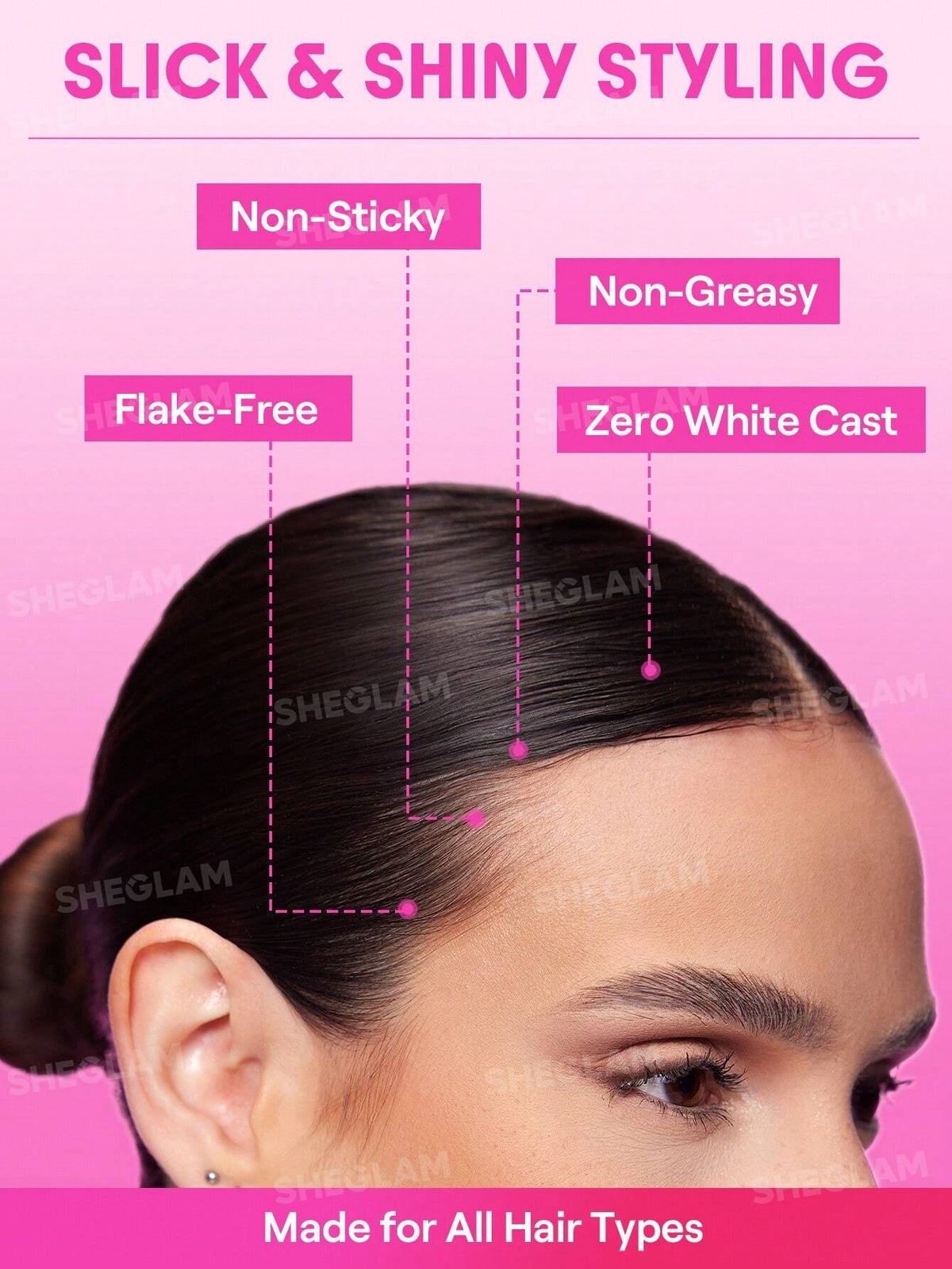 SHEGLAM HAIR Locked in Bâtonnet coiffant brillant et fort - 30 g, cire lissante pour cheveux