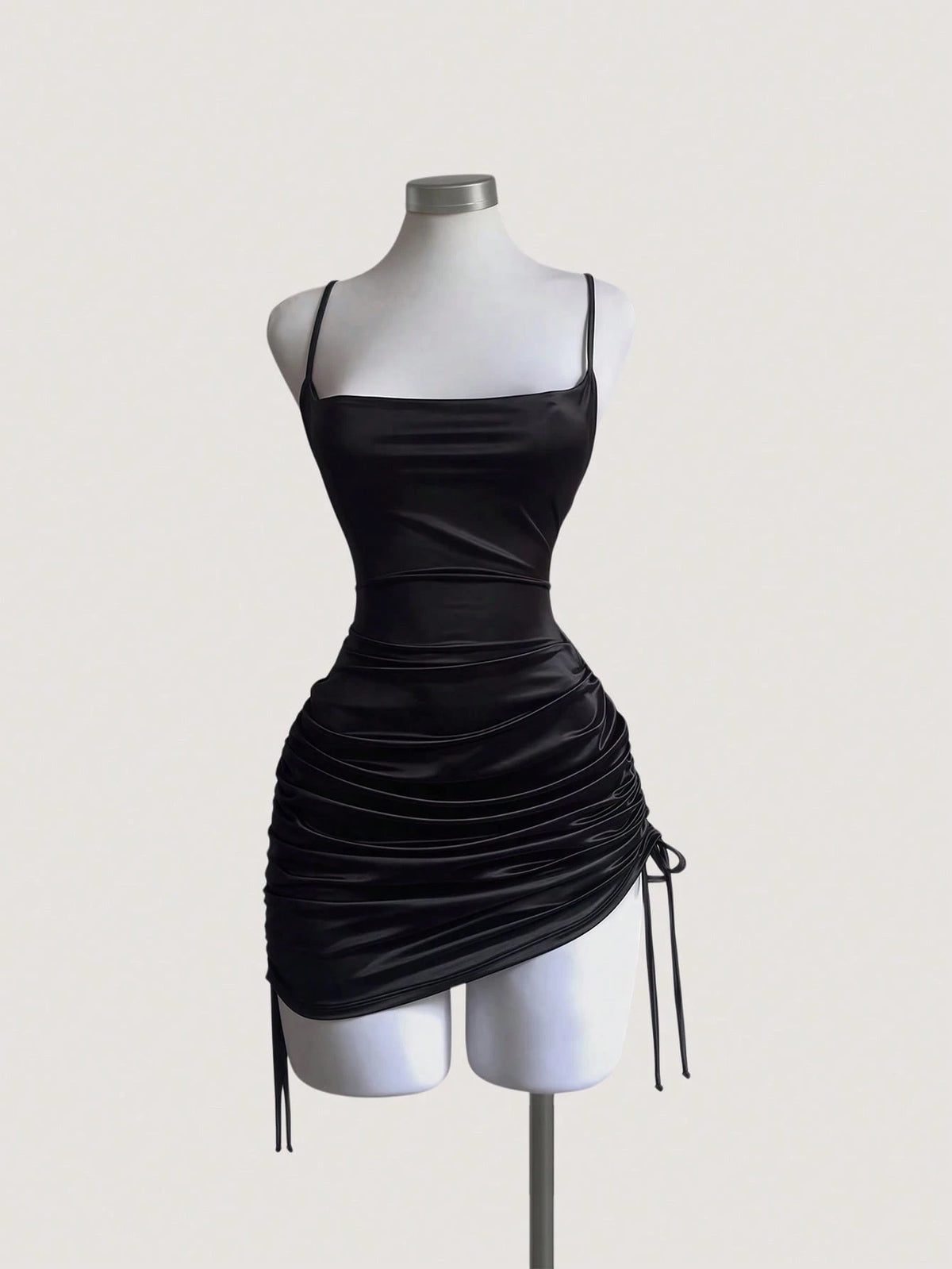 SHEIN Franclia Robe pour femme avec col fendu simple, décorations plissées et décolleté fendu