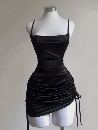 SHEIN Franclia Robe pour femme avec col fendu simple, décorations plissées et décolleté fendu