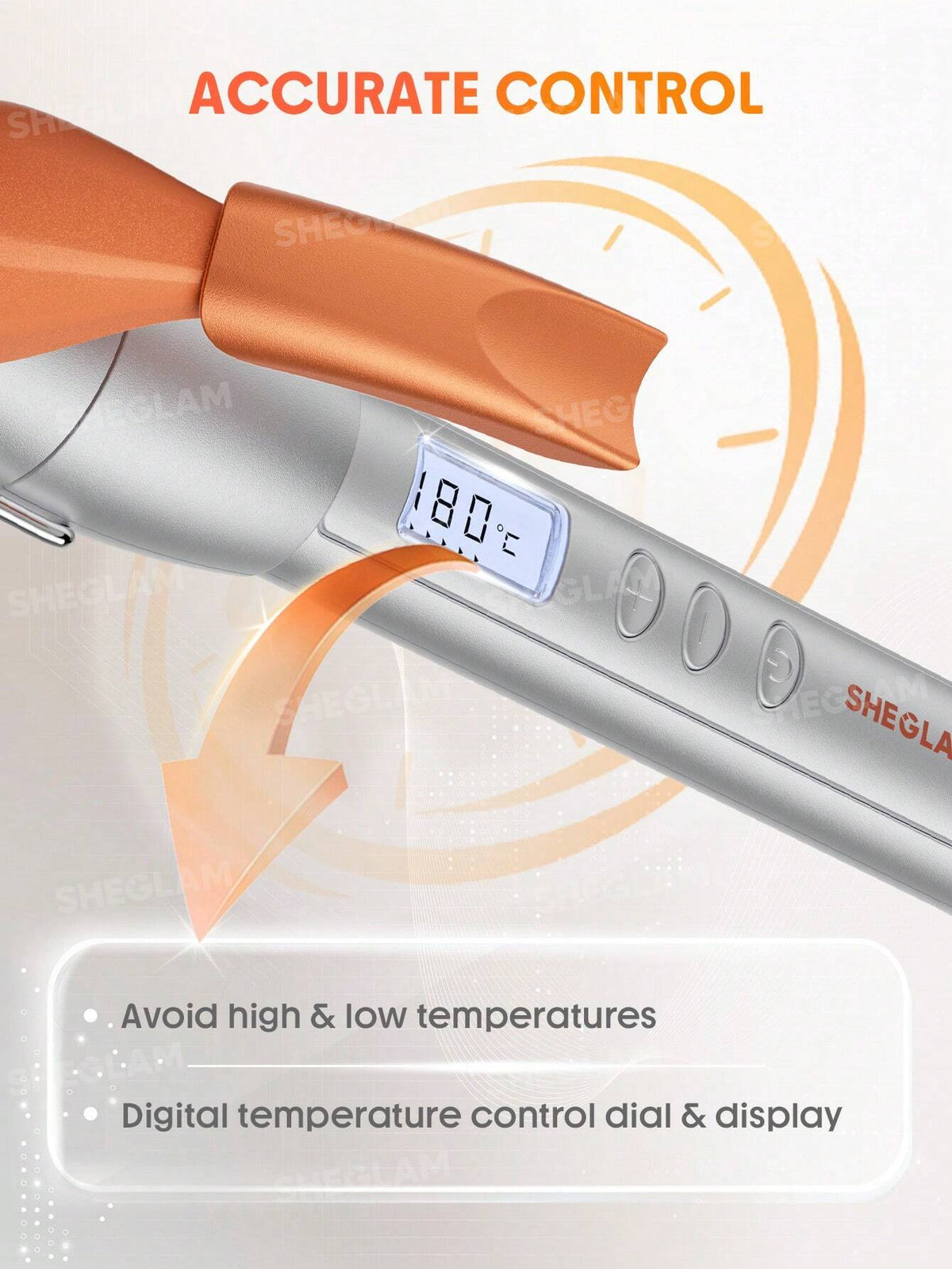 SHEGLAM HAIR Fer à boucler It-Curl, 32 mm, fer à boucler en céramique, écran LED
