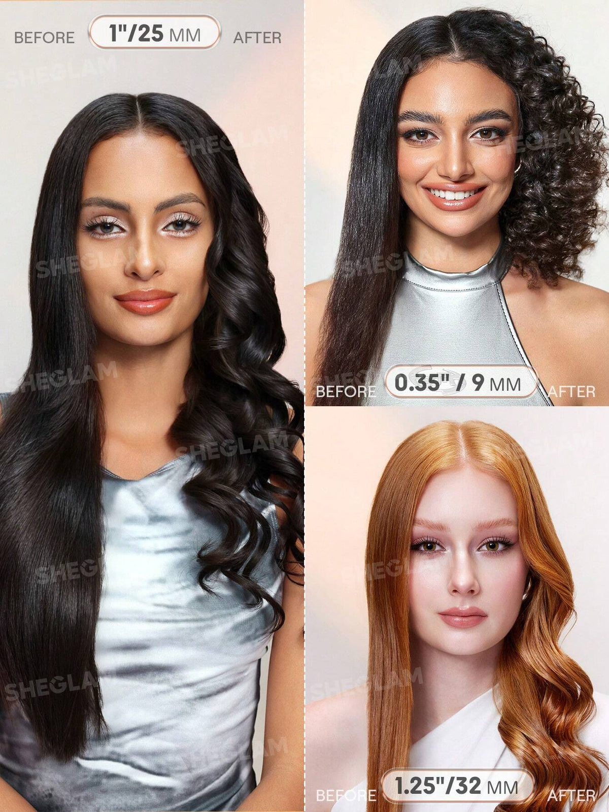 SHEGLAM HAIR Fer à boucler It-Curl, 32 mm, fer à boucler en céramique, écran LED