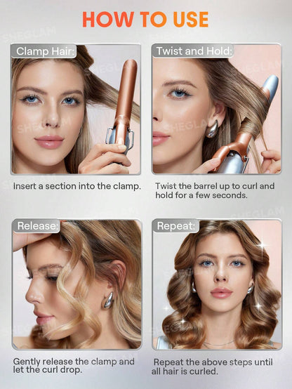 SHEGLAM HAIR Fer à boucler It-Curl, 32 mm, fer à boucler en céramique, écran LED