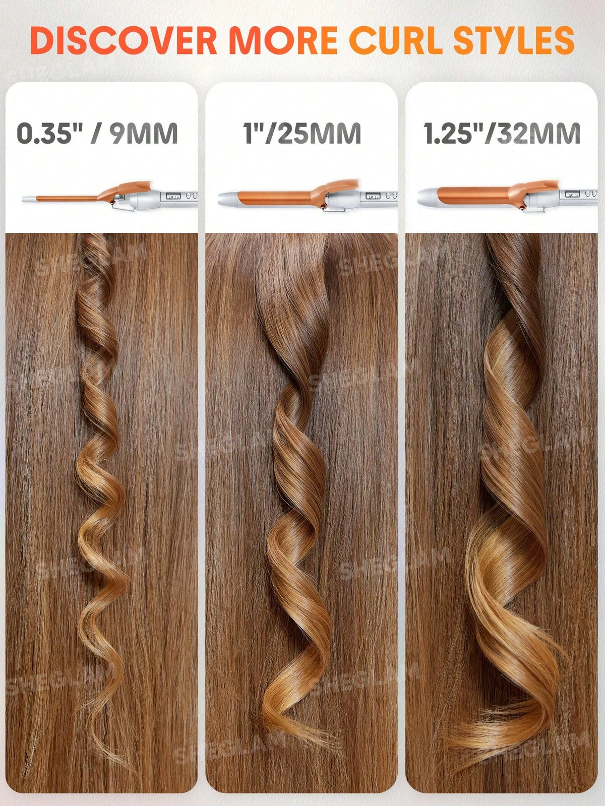 SHEGLAM HAIR Fer à boucler It-Curl, 32 mm, fer à boucler en céramique, écran LED