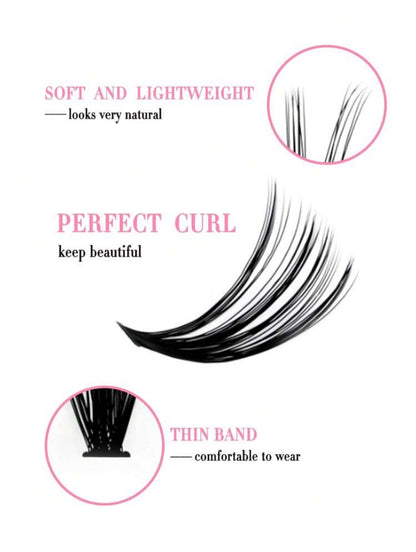 Eyelashes, 8-16mm Mixed Length, 7 Rows