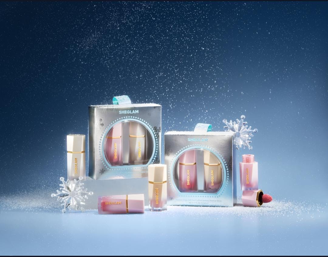 SHEGLAM festive glow gift set rose ritual & glass heart
