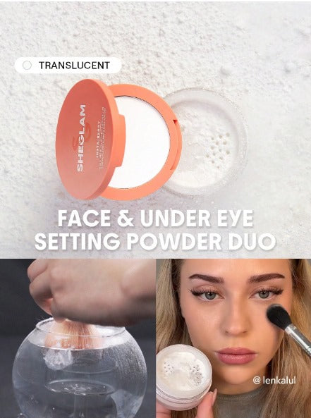 SHEGLAM Duo De Polvos Fijadores Para Rostro Y Contorno De Ojos Insta-Ready