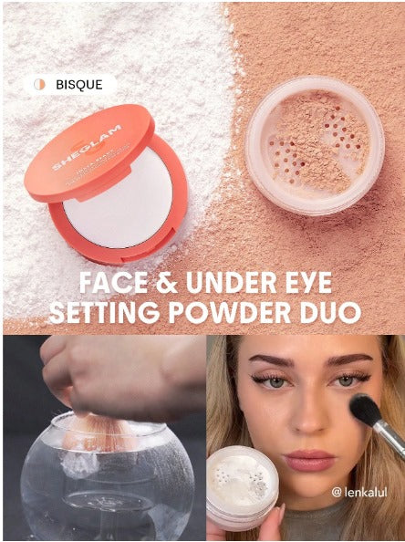 SHEGLAM Duo De Polvos Fijadores Para Rostro Y Contorno De Ojos Insta-Ready