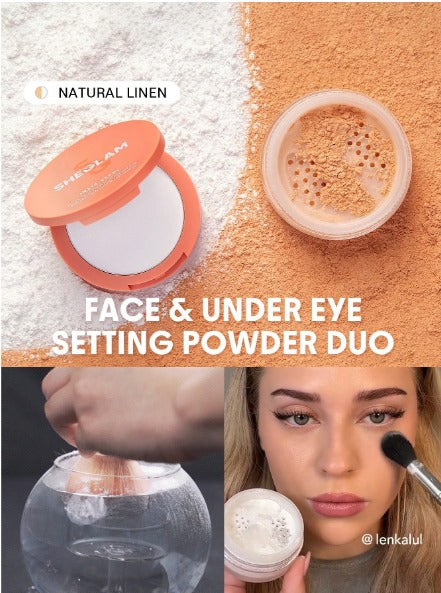 SHEGLAM Duo De Polvos Fijadores Para Rostro Y Contorno De Ojos Insta-Ready