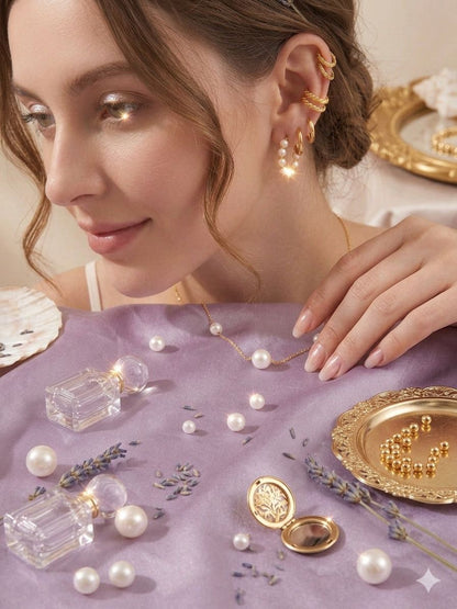 Ensemble De 6 Boucles D'oreilles Simples En Perles Fausses Et En Géométrie Métallique Pour Les Femmes